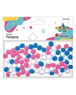 Pompony poliestrowe 10mm mix 120szt