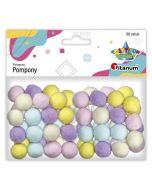 Pompony poliestrowe 16mm mix 60szt