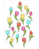 Dekoracje okienne dwustronne - Tulipany 02 16szt