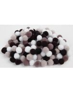 Pompony akrylowe 1 szare czarne 10mm MIX