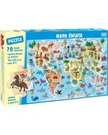 Puzzle 70 elementów. Mapa świata