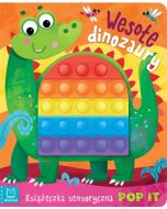Książeczka sensoryczna z POP IT.Wesołe dinozaury
