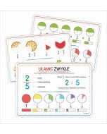 Plansze edukacyjne. Ułamki zwykłe (3 karty)
