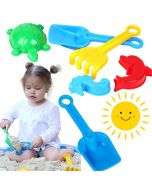 Zestaw zabawek Łopata + grabie + 3 foremki