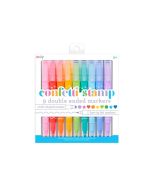 Flamastry dwustronne ze stempelkami Confetti Stamp