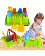 Zestaw do piasku piramidki, koszyk, grabki,łopatka