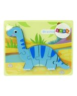 Drewniane puzzle Dinozaur Brachiosaur niebieski