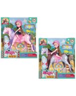 Lalka na koniu z akcesoriami MIX