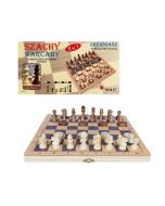 Szachy i warcaby 2w1 drewniane 29x29cm