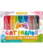 Kredki akwarelowe żelowe Kocia Parada 12 kolorów