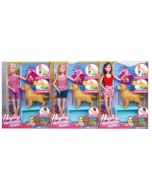 Lalka z pieskiem i szczeniakami