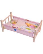Łóżeczko drewniane dla lalki z pościelą MIX