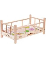 Łóżeczko drewniane dla lalki z pościelą MIX