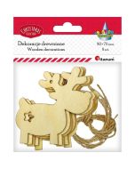 Drewniane zawieszki renifery 8szt
