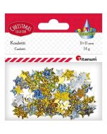 Konfetti Gwiazdki złote, srebrne hologram 14g