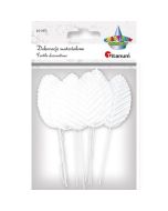 Liście materiałowe na druciku 10szt białe