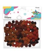 Pompony poliestrowe 10mm brązowe 120szt