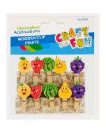 Spinacze drewniane owoce 10szt