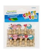 Spinacze drewniane jednorożec 10szt