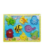 Układanka drewniana z wędką