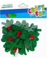 Ozdoba filcowa samoprzylepna biedronka/liść 12szt