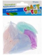 Piórka 4-5cm pastelowe 50szt