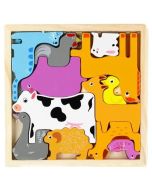 Układanka drewniana zwierzęta 12 elementów