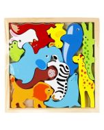 Układanka drewniana zwierzęta 12 elementów