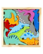 Układanka drewniana dinozaury 12 elementów