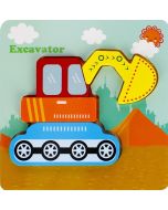 Układanka drewniana koparka 4 elementy