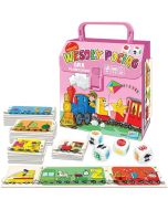 Wesoły pociąg. Gra planszowa (różowy)