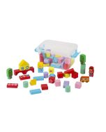 Klocki drewniane kolorowe 53el