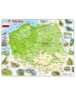 Układanka Mapa Polska fizyczna zwierzęta Maxi