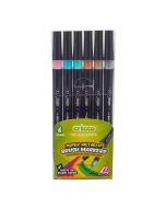 Pisaki pędzelkowe metaliczne dwustronne 6 kolorów