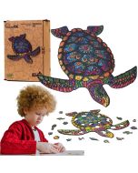 Puzzle drewniane eko 126 Długowieczny żółw A3