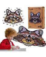 Puzzle drewniane eko 130 Wesoły szop pracz A3