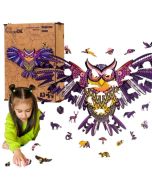 Puzzle drewniane eko 120 Magiczna sowa A3
