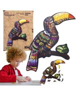 Puzzle drewniane eko 127 Tropikalny tukan A3