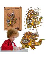 Puzzle drewniane eko 130 Triceratops A3
