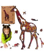 Puzzle drewniane eko 55 Cętkowana żyrafa A4