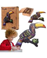 Puzzle drewniane eko 60 Tropikalny tukan A4