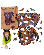 Puzzle drewniane eko 68 Słoń indyjski A4
