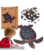 Puzzle drewniane eko 68 Długowieczny żółw A4