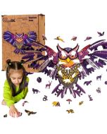 Puzzle drewniane eko 69 Magiczna sowa A4