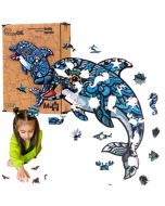 Puzzle drewniane eko 84 Delfin A4