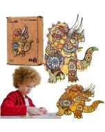 Puzzle drewniane eko 74 Triceratops A4