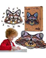 Puzzle drewniane eko 80 Wesoły szop pracz A4