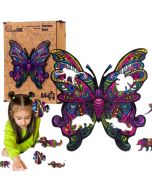 Puzzle drewniane eko 50 Kolorowy motyl A4