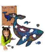 Puzzle drewniane eko 75 Potężny wieloryb A4