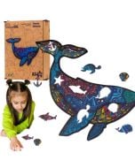 Puzzle drewniane eko 125 Potężny wieloryb A3